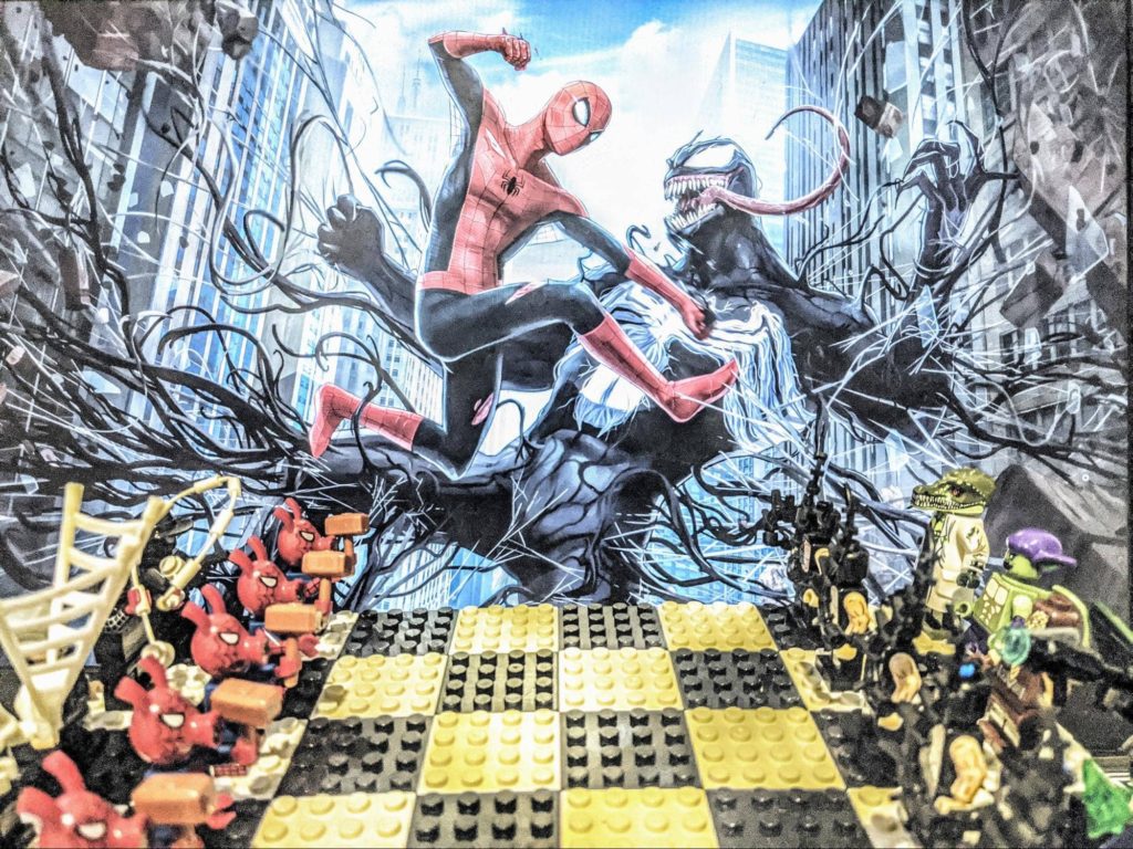 Lego chess board Spiderman