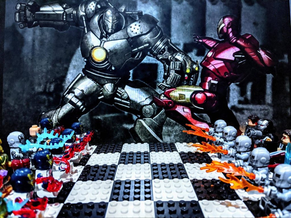 Lego chess board Iron Man