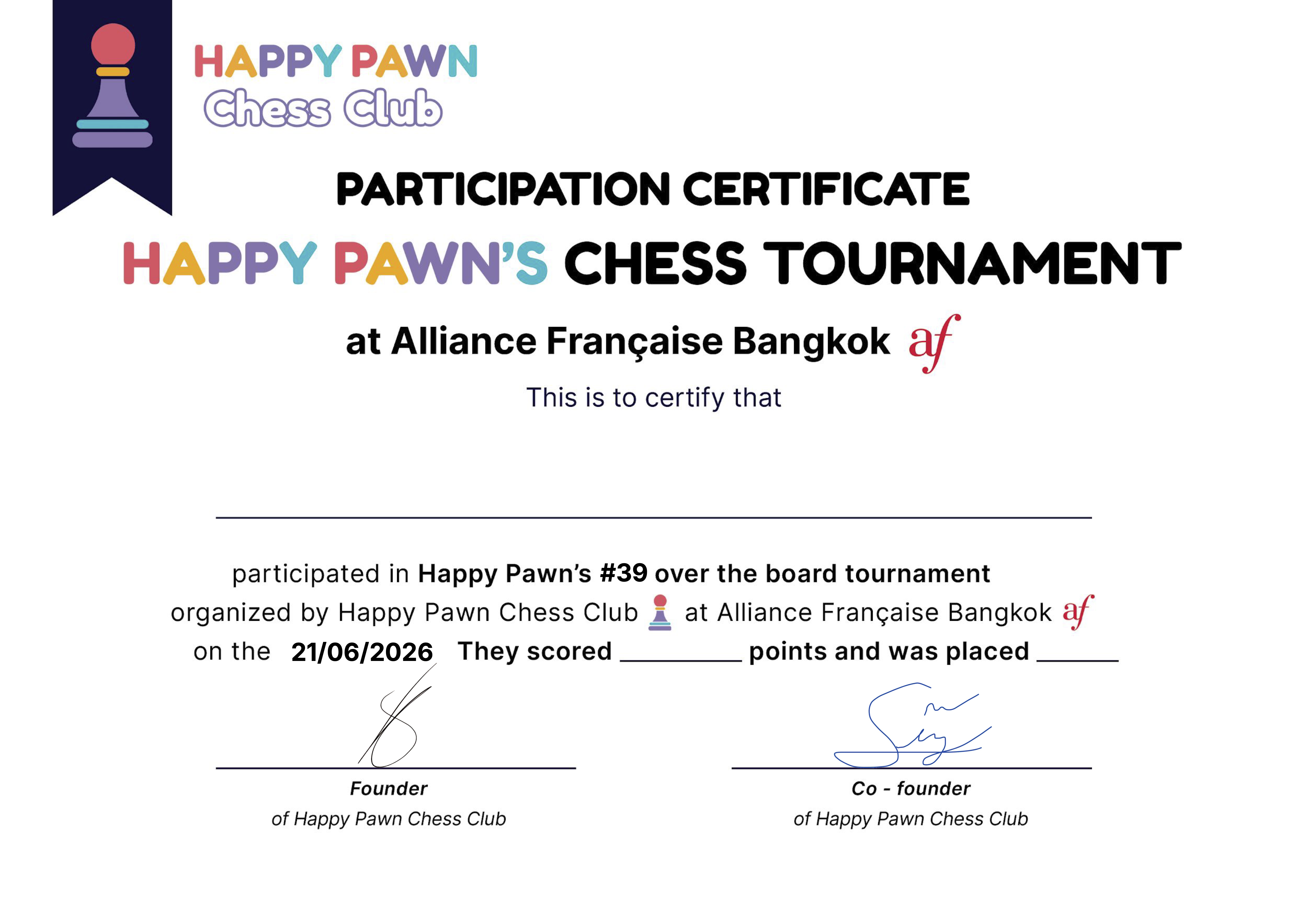Participation certificate